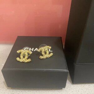 Chanel gold twist earrings